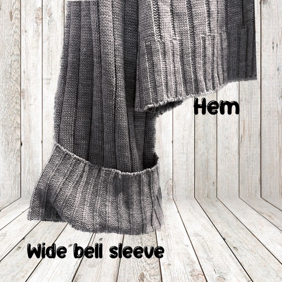 NWT Nast Gal You're Getting Warmer Ribbed High Neck Sweater grey M/L - Picture 5 of 12